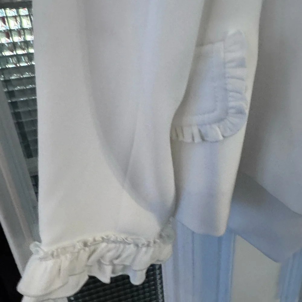 Club Monaco White Ruffle Blazer - Picture 5 of 14